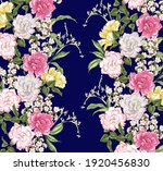 floral pattern with roses ...
