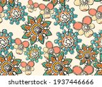 floral motif pattern with... | Shutterstock .eps vector #1937446666