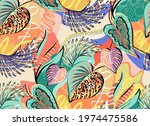 tropical pattern with... | Shutterstock .eps vector #1974475586
