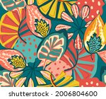 tropical pattern with... | Shutterstock .eps vector #2006804600