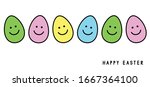 easter eggs. smiling faces.... | Shutterstock .eps vector #1667364100