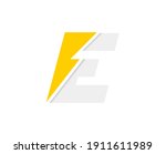 e letter logo  vector font with ... | Shutterstock .eps vector #1911611989