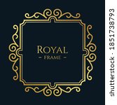 royal golden floral frame... | Shutterstock .eps vector #1851738793