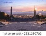 Small photo of Great view over Braga (Portugal) trom the platform from Sameiro. During sunset.