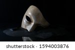 White Opera Mask With Sand And...