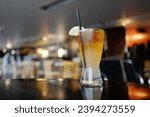 Small photo of INDIANAPOLIS, INDIANA - November 2, 2023: Dark and Stormy Cocktail at Indy's Imbibe Bar.