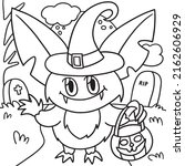 halloween vampire owl coloring... | Shutterstock .eps vector #2162606929