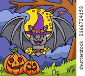 vampire bat halloween colored... | Shutterstock .eps vector #2166724153