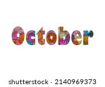 october. colorful typography... | Shutterstock .eps vector #2140969373