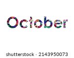 october. colorful typography... | Shutterstock .eps vector #2143950073