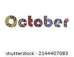 october. colorful typography... | Shutterstock .eps vector #2144407083