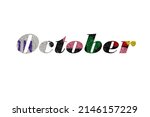 october. colorful typography... | Shutterstock .eps vector #2146157229