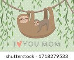 I Love You Mom Card With Cute...