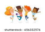 happy school multiracial... | Shutterstock .eps vector #656332576