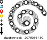 map pointer icon spiral stream... | Shutterstock .eps vector #2075095450