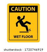 wet floor sign on white...