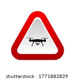 Drone Sign On White Background