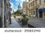old Montreal early morning summer cobbled streets
