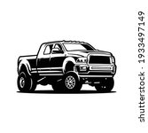 Dually Truck Lifted Vector Image