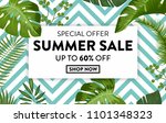 summer sale banner with exotic... | Shutterstock .eps vector #1101348323