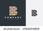 Initial Letter B Brick Logo 