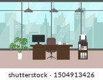 modern office  with big window  ... | Shutterstock .eps vector #1504913426