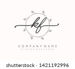 initials letter kf handwriting... | Shutterstock .eps vector #1421192996