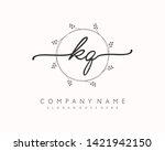 initials letter kq handwriting... | Shutterstock .eps vector #1421942150