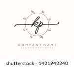 initials letter kp handwriting... | Shutterstock .eps vector #1421942240