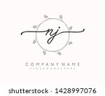 initials letter nj handwriting... | Shutterstock .eps vector #1428997076
