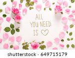 all you need is love message... | Shutterstock . vector #649715179