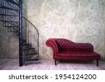 Vintage Red Leather Sofa And...