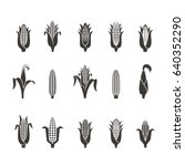 Corn Icons. Vector Illustration ...
