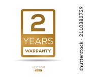 2 years warranty seal stamp ... | Shutterstock .eps vector #2110382729