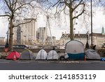 Many Tents Of Homeless People...