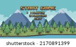 pixel art forest game menu.... | Shutterstock .eps vector #2170891399