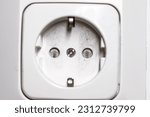European 230 volt earthed electric wall socket.