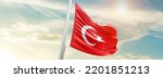 Turkey National Flag Waving In...