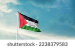Palestine national flag waving...