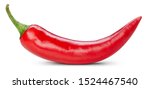 Chili pepper isolated on a white background. One chili hot pepper clipping path. Fresh pepper