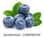 Blueberry clipping path. Organic fresh Blueberry isolated on white. Full depth of field