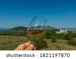 A glass of wine in Palava Protected Landscape Area - Klentnice, Czech Republic