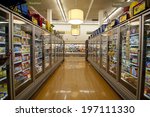 Small photo of GOLETA, CALIFORNIA - JUL 12: Albertson's supermarket grocery store freezer/ frozen foods aisle on July 12, 2011