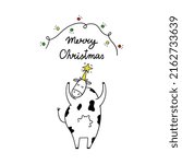 Merry Christmas Cow Greeting...