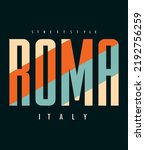 Roma Italy Typography Design T...