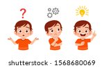 happy cute kid boy searches... | Shutterstock .eps vector #1568680069