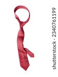 Red silk necktie isolated on...
