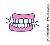 teeth grinding rgb color icon.... | Shutterstock .eps vector #1960636003