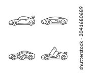 race car models linear icons... | Shutterstock .eps vector #2041680689