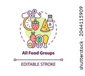 All Food Groups Concept Icon....